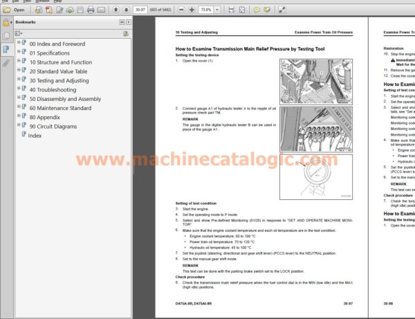 D475A-8R, D475Ai-8R Bulldozer Shop Manual Index