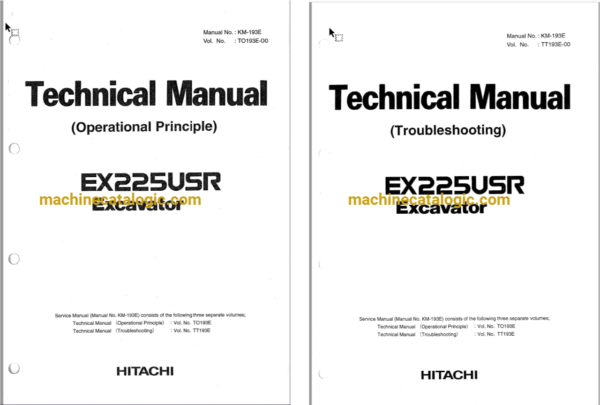 Hitachi EX225USR Excavator Technical Manual