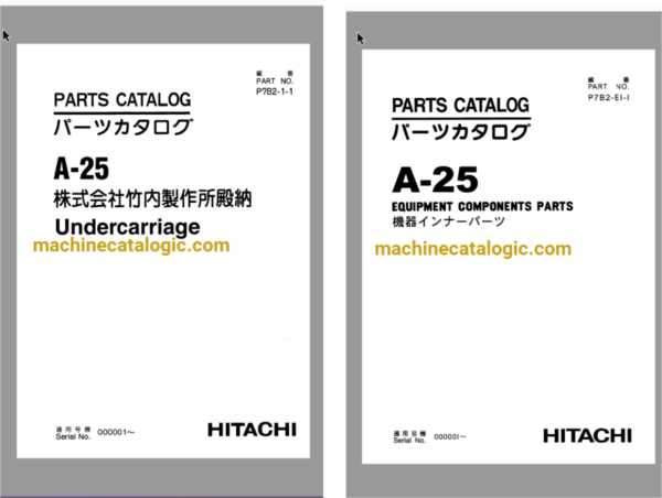 Hitachi A-25 Undercarriage Full Parts Catalog