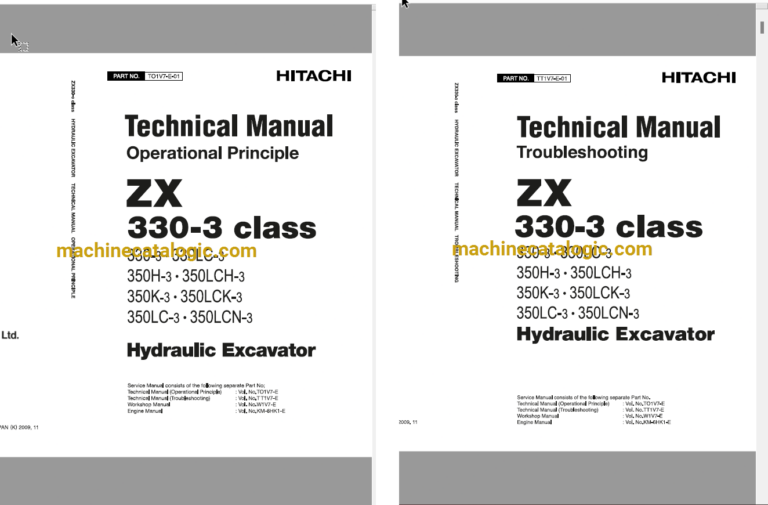 Hitachi ZX330-3 class Hydraulic Excavator Technical Manual