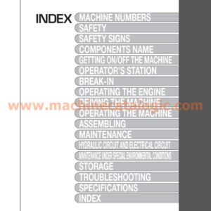 Hitachi ZX870H-3 Excavator Operator’s Manual