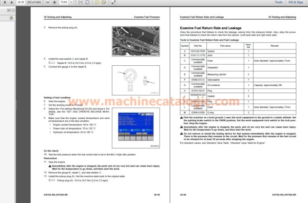 Komatsu D475A-8R, D475Ai-8R Bulldozer Shop Manual Index