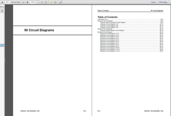 Komatsu HB365LC-3, HB365NLC-3 Hydraulic Excavator service Manual Index