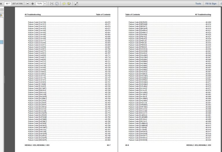 Komatsu HB365LC-3, HB365NLC-3 Shop Manual Index