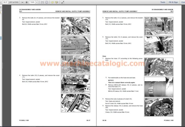 PC500LC-10R Hydraulic Excavator Shop Manual Index