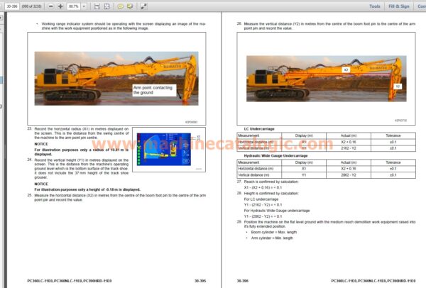 Komatsu PC360LC -11E0, PC360NLC -11E0, PC390HRD-11E0 Hydraulic Excavator Shop Manual Index