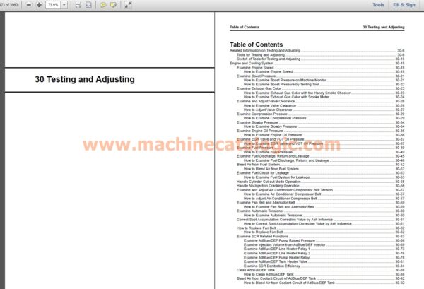 Komatsu PC290LCi-11E0, PC290NLCi-11E0 Hydraulic Excavator Shop Manual Index