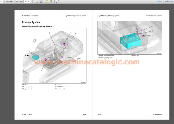 Komatsu PC360LC I-11E0, PC360NLCI-11E0 Hydraulic Excavator Shop Manual Index