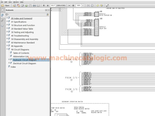 Komatsu PC210 -11E0, PC210LC -11E0, PC210NLC-11E0, PC230NHD-11E0 Hydraulic Excavator Shop Manual Index