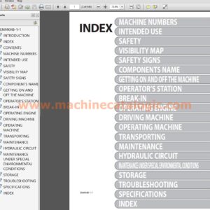 Hitachi EX8000-7B Cummins Engine Hydraulic Excavator Operator’s Manual