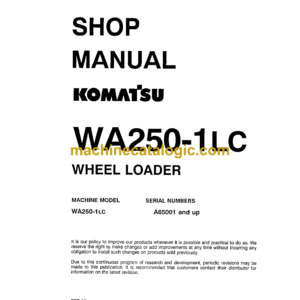 Komatsu WA250-1LC Wheel Loader Shop Manual (CEBMW18020)