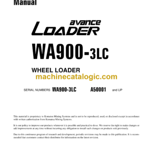 Komatsu WA900-3LC Avance Loader Wheel Loader Shop Manual (CEBM003702)