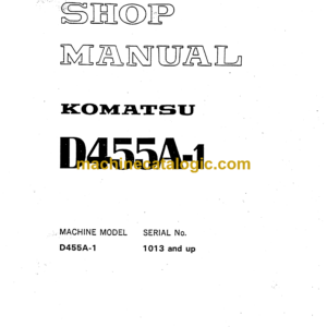 Komatsu D455A-1 Bulldozer Shop Manual (SEBM0198A05)