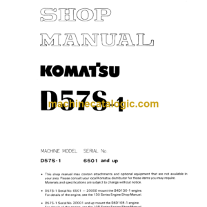 Komatsu D57S-1 Bulldozer Shop Manual (SEBM0135A05)