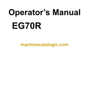 Hitachi EG70R Carrier Operator's Manual (EM81S-1-1, EM81S-1-2, EG70R EM81S-EN1-1)