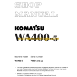 Komatsu WA400-5 Wheel Loader Shop Manual (SEBM028007)