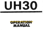 Hitachi UH30 Hydraulic Excavator Operator's Manual (EM780-2, EM780-3, EM780-3-3)