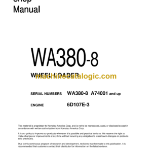 Komatsu WA380-8 Wheel Loader Shop Manual (CEBM030401)