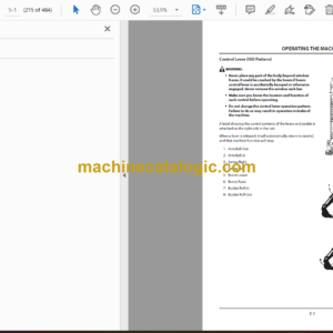 Hitachi ZX120-5 class, ZX160-5 class, ZX200-5 class, ZX240-5 class, ZX330-5 class Hydraulic Excavator Operator’s Manual (ENMDAK-2-3, ENMDAK-LA2-2)