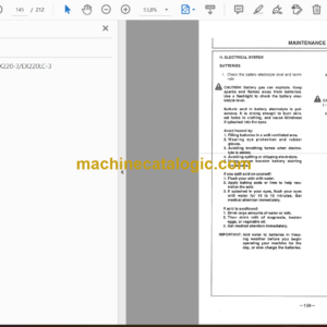 Hitachi EX200-3,EX200LC-3,EX200H-3,EX200LCH-3,EX220-3,EX220LC-3 Excavator Operator’s Manual (EM14C-1-3, EM14C-1-4)