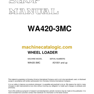 Komatsu WA420-3MC Wheel Loader Shop Manual (CEBM003502)