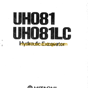 Hitachi UH081,UH081LC Excavator Operator's Manual (EM164-5-6, EM164-5-7)