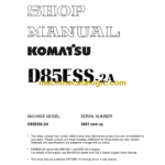 Komatsu D85ESS-2A Bulldozer Shop Manual (SEBM002909)