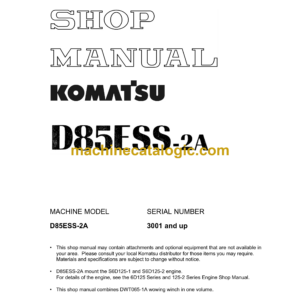 Komatsu D85ESS-2A Bulldozer Shop Manual (SEBM002909)