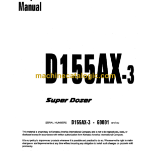 Komatsu D155AX-3 Super Dozer Shop Manual (SEBM005207)