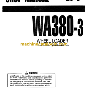 Komatsu WA380-3 Wheel Loader Shop Manual (SMEW380000)