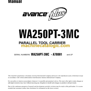 Komatsu WA250PT-3MC PARALLEL TOOL CARRIER Shop Manual (CEBM004702)