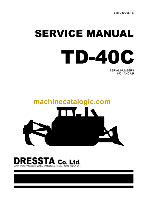 Komatsu TD-40C Bulldozer Service Manual (SMTD40C981E)