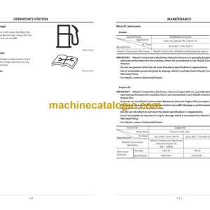 Hitachi ZC35C-5, ZC35T-5, ZC50C-5, ZC50T-5 Vibratory Roller Operator’s Manual (ENMTCJ-1-2, ENMTCJ-1-3, ENMTCJ-1-4, ENMTCJ-1-5, ENMTCJ-1-6, ENMTCJ-1-7)