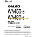Komatsu WA450-6, WA480-6 Wheel Loader Shop Manual (SEN00809-04)