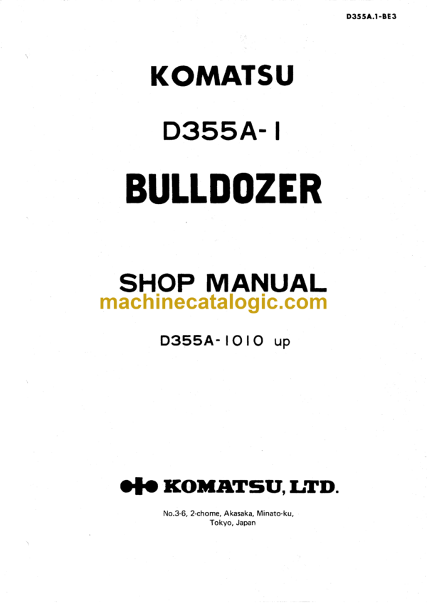 Komatsu D366A-I Bulldozer Shop Manual