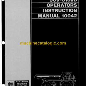 Hitachi R130M 309-310JD Dump Truck Operator's Manual (10042ENG)