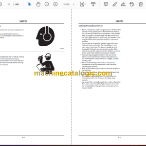 Hitachi ZX120-5G class, ZX180-5G class, ZX200-5G class, ZX280-5G class, ZX330-5G class Hydraulic Excavator Operator’s Manual (ENMDCD-3-1 to ENMDCD-3-8)