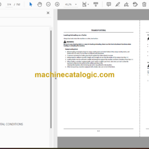 Hitachi ZX120-7, ZX160-7, ZX180-7, ZX200-7, ZX240-7, ZX300-7, ZX330-7 class Hydraulic Excavator Operator’s Manual (ENMDFY-EN2-3, ENMDFY-EN2-5)