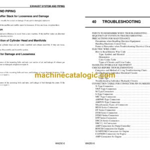 Komatsu WA250-6 Wheel Loader Shop Manual (CEBM000704)