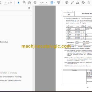 Komatsu D375A-6 Bulldozer Field Assembly Instruction (GEN00099-08)