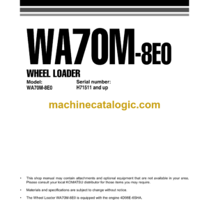 Komatsu WA70M-8E0 Wheel Loader Shop Manual (VENBM09002)