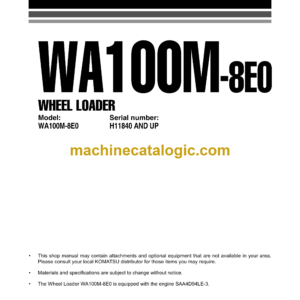 Komatsu WA100M-8E0 Wheel Loader Shop Manual (VENBM07004)