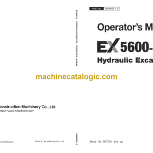 Hitachi EX5600-7B Hydraulic Excavator Operator’s Manual (ENMKGB-1-5)