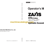 Hitachi ZX470-6 class Hydraulic Excavator Operator's Manual (ENMJAG-EN1-1)