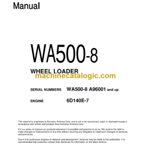 Komatsu WA500-8 Wheel Loader Shop Manual (CEBM030802)