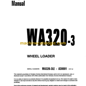 Komatsu WA320-3 Wheel Loader Shop Manual (CEBMW19071)