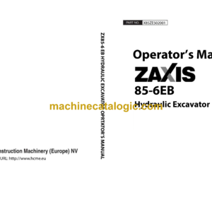 Hitachi ZX85-6EB Hydraulic Excavator Operator's Manual