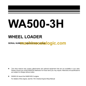 Komatsu WA500-3H Wheel Loader Shop Manual (VEBM500100)