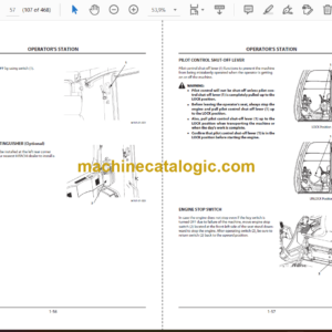 Hitachi ZX120-3class, ZX180-3class, ZX200-3class, ZX270-3class, ZX330-3class Hydraulic Excavator Operator’s Manual (EM1U1-3-2, EM1U1-EN3-1, EM1U1-EN3-2, EM1U1-EN3-5)