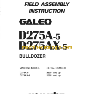 Komatsu D275A-5, D275AX-5 Bulldozer Shop Manual (GEN000470-00)